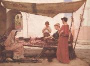 John William Waterhouse A Flower Stall (mk41) oil painting picture wholesale